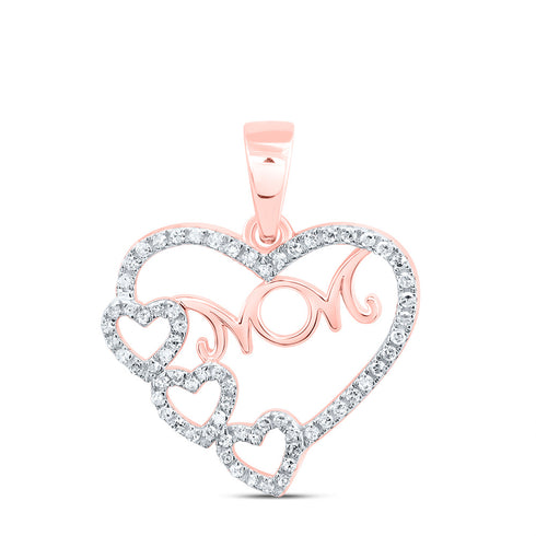 10k ROSE GOLD 1/6 CTW DIAMOND P1 GIFT | MOM HEART PENDANT